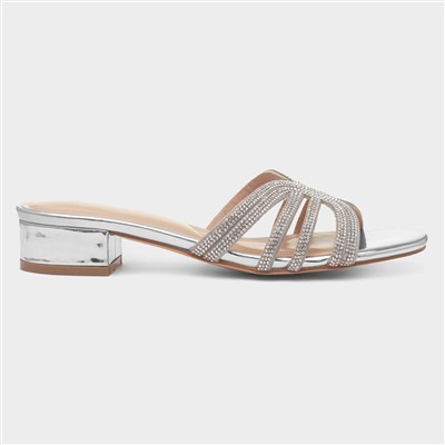 Helena Womens Silver Heeled Sandal