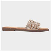 Truffle Rowan Womens Gold Diamante Mule Sandal (Click For Details)