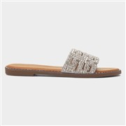 Truffle Rowan Womens Silver Diamante Mule Sandal (Click For Details)