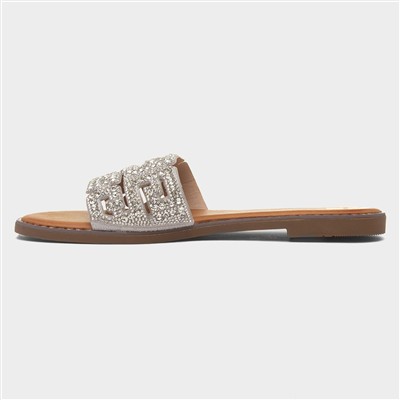 Rowan Womens Silver Mule Sandal