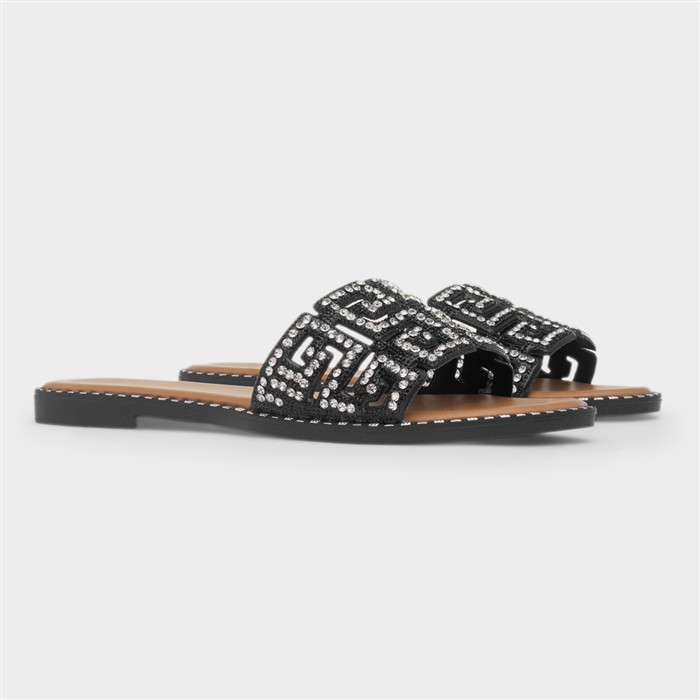 Rowan Womens Black Mule Sandal