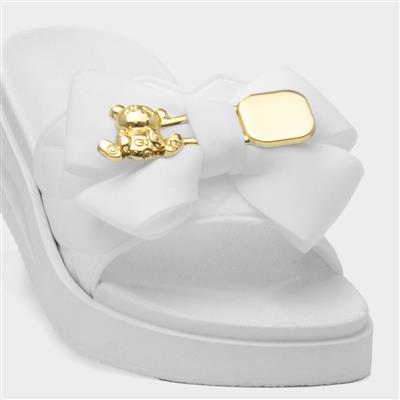 Josie Womens White Mule Sandal