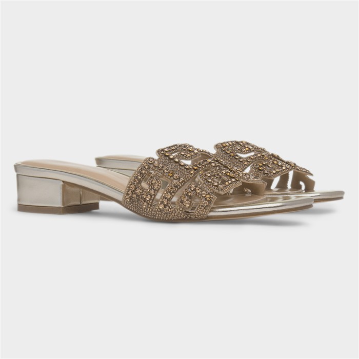 Harmony Womens Gold Mule Heel