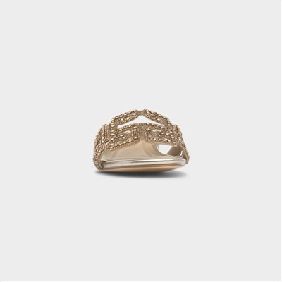 Harmony Womens Gold Mule Heel