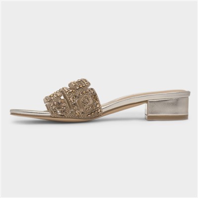 Harmony Womens Gold Mule Heel