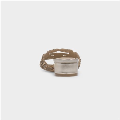 Harmony Womens Gold Mule Heel