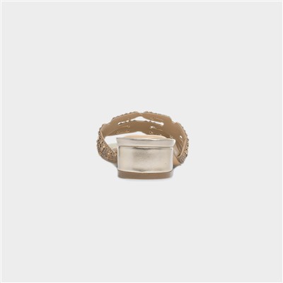 Harmony Womens Gold Mule Heel