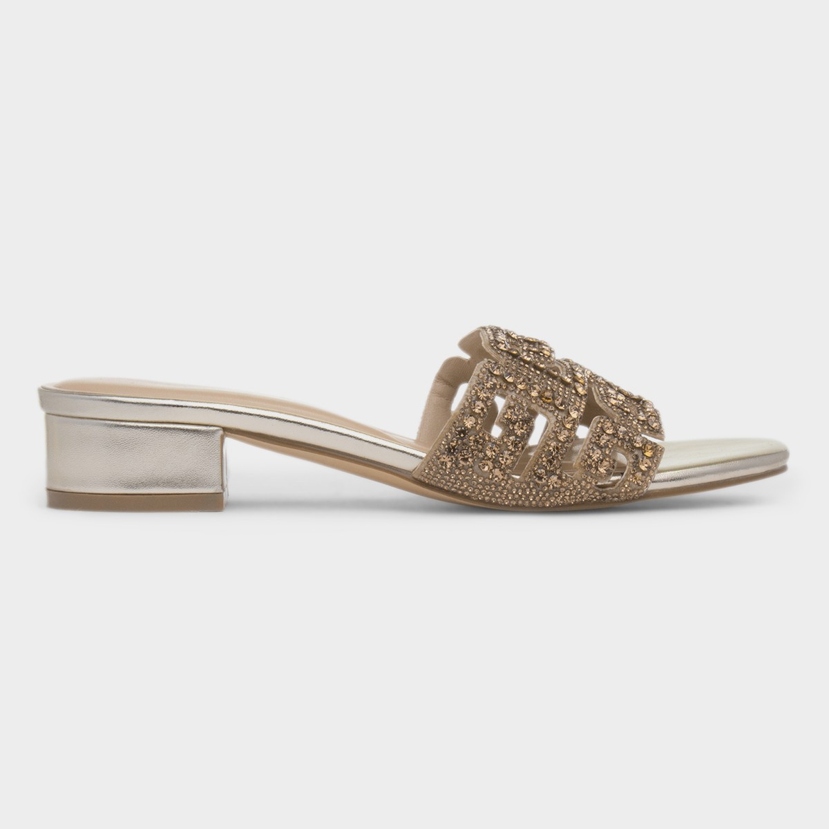 Harmony Womens Gold Mule Heel