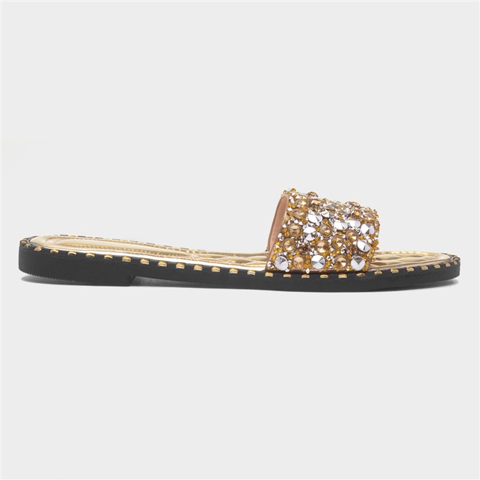 Gia Womens Gold Mule Sandal
