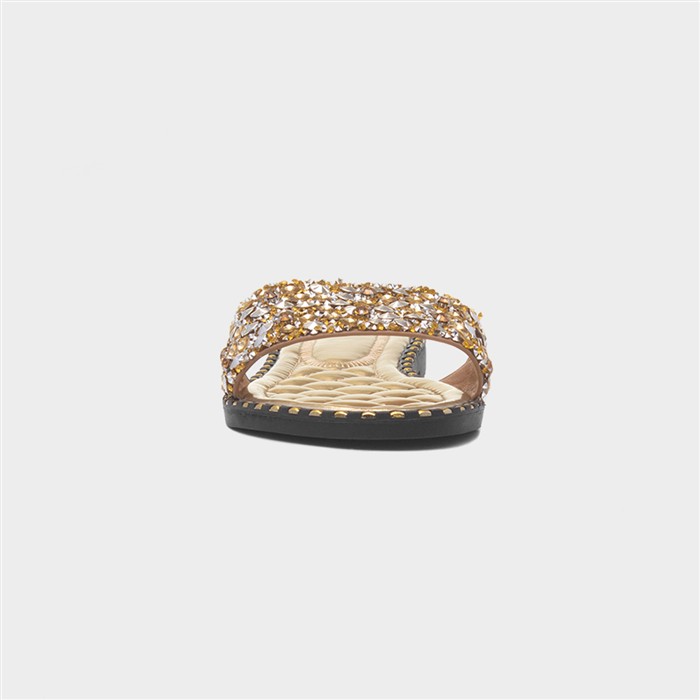 Gia Womens Gold Mule Sandal