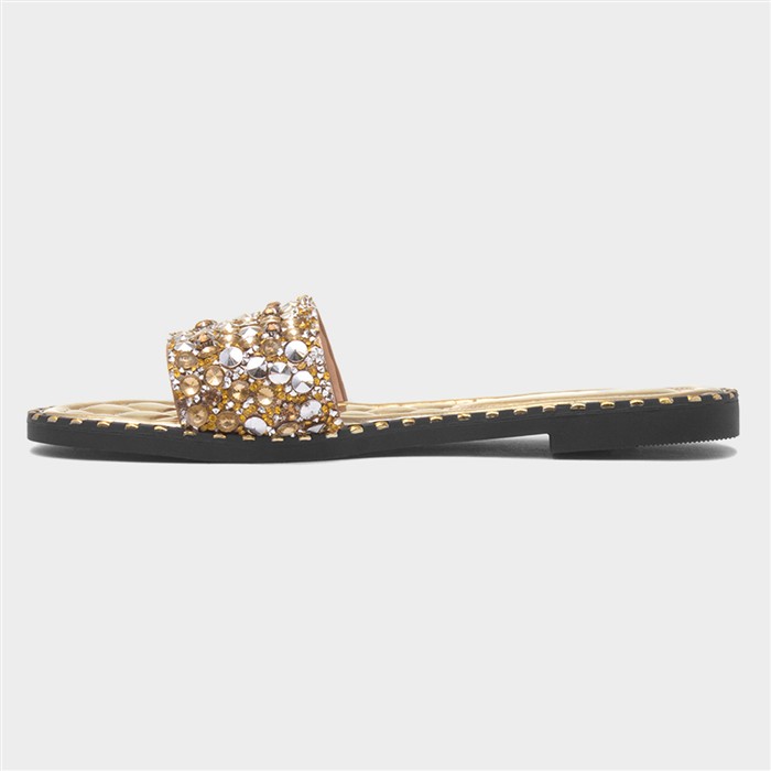 Gia Womens Gold Mule Sandal