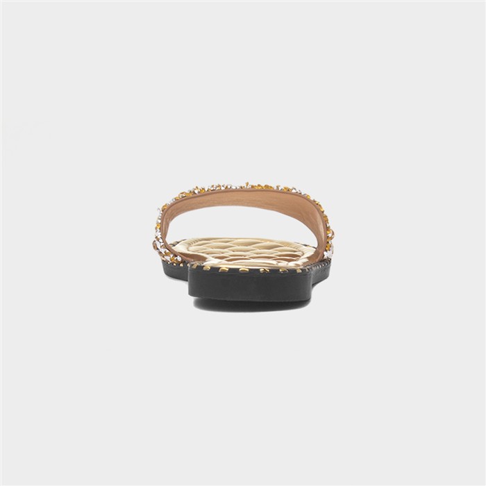 Gia Womens Gold Mule Sandal