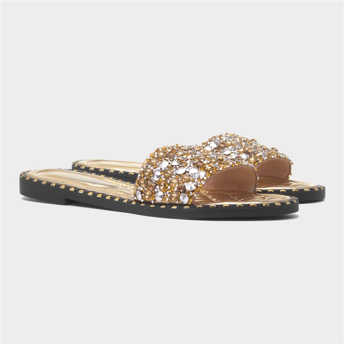 Gia Womens Gold Mule Sandal