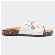 Krush Abby Womens White Double Buckle Mule Sandal (Click For Details)