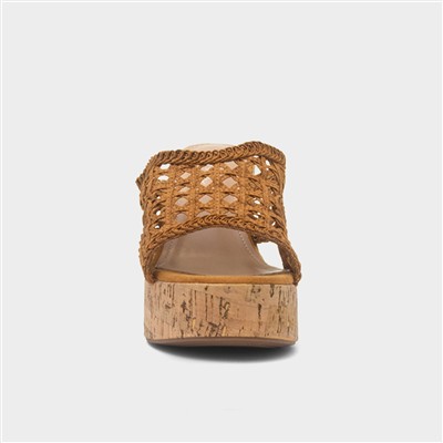Phoebe Womens Tan Mule Heel Sandal