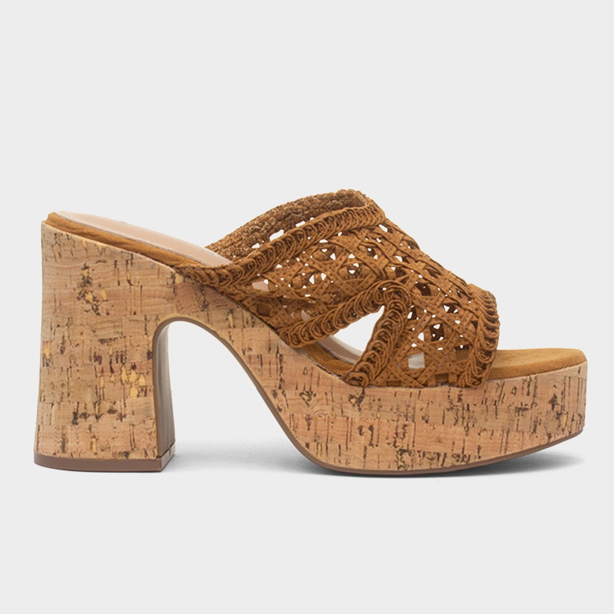 Phoebe Womens Tan Mule Heel Sandal