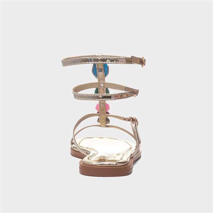 Sandy Womens Gold Strappy Sandal
