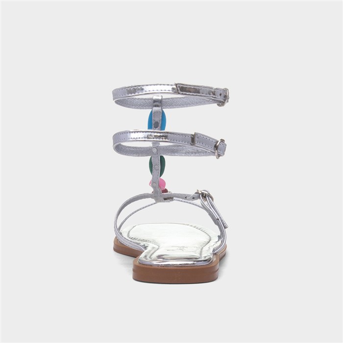 Sandy Womens Silver Strappy Sandal