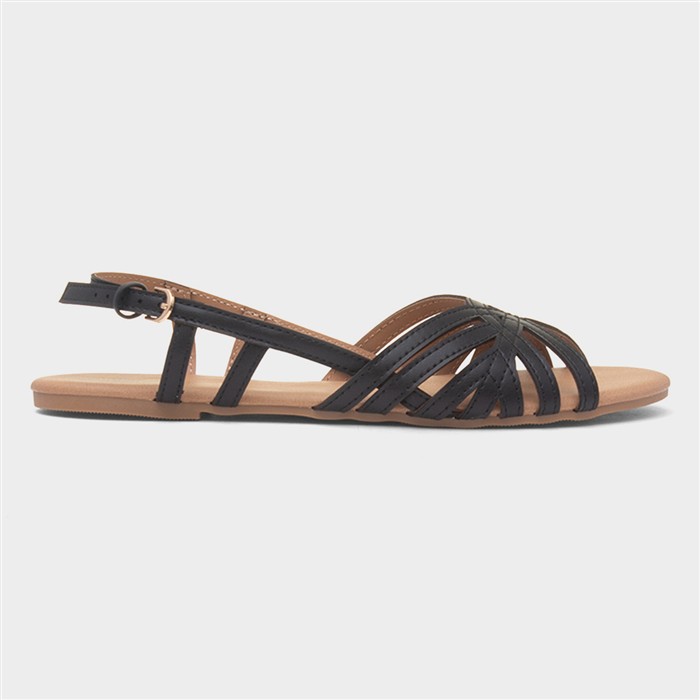 Jeni Womens Black Wide Fit Strappy Sandal