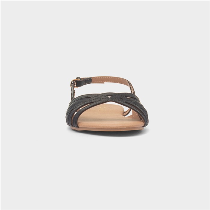 Jeni Womens Black Wide Fit Strappy Sandal