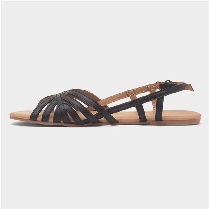 Jeni Womens Black Wide Fit Strappy Sandal