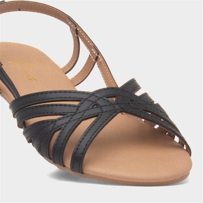 Jeni Womens Black Wide Fit Strappy Sandal