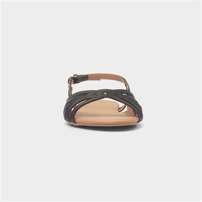 Jeni Womens Black Wide Fit Strappy Sandal