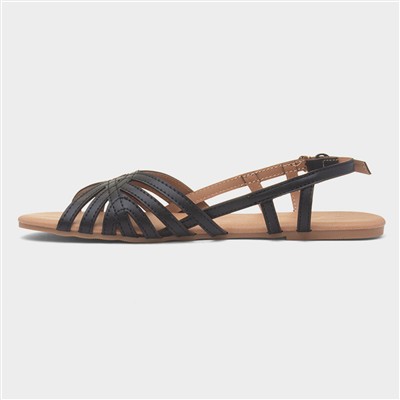 Jeni Womens Black Wide Fit Strappy Sandal
