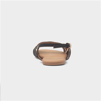 Jeni Womens Black Open Toe Sandal