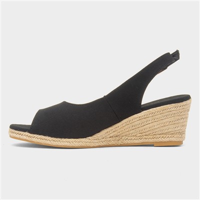 Mae Womens Black Wedge Sandal