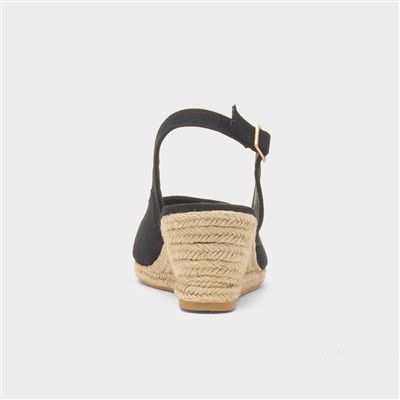 Mae Womens Black Wedge Sandal