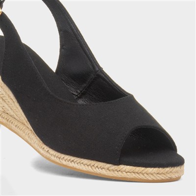 Mae Womens Black Wedge Sandal
