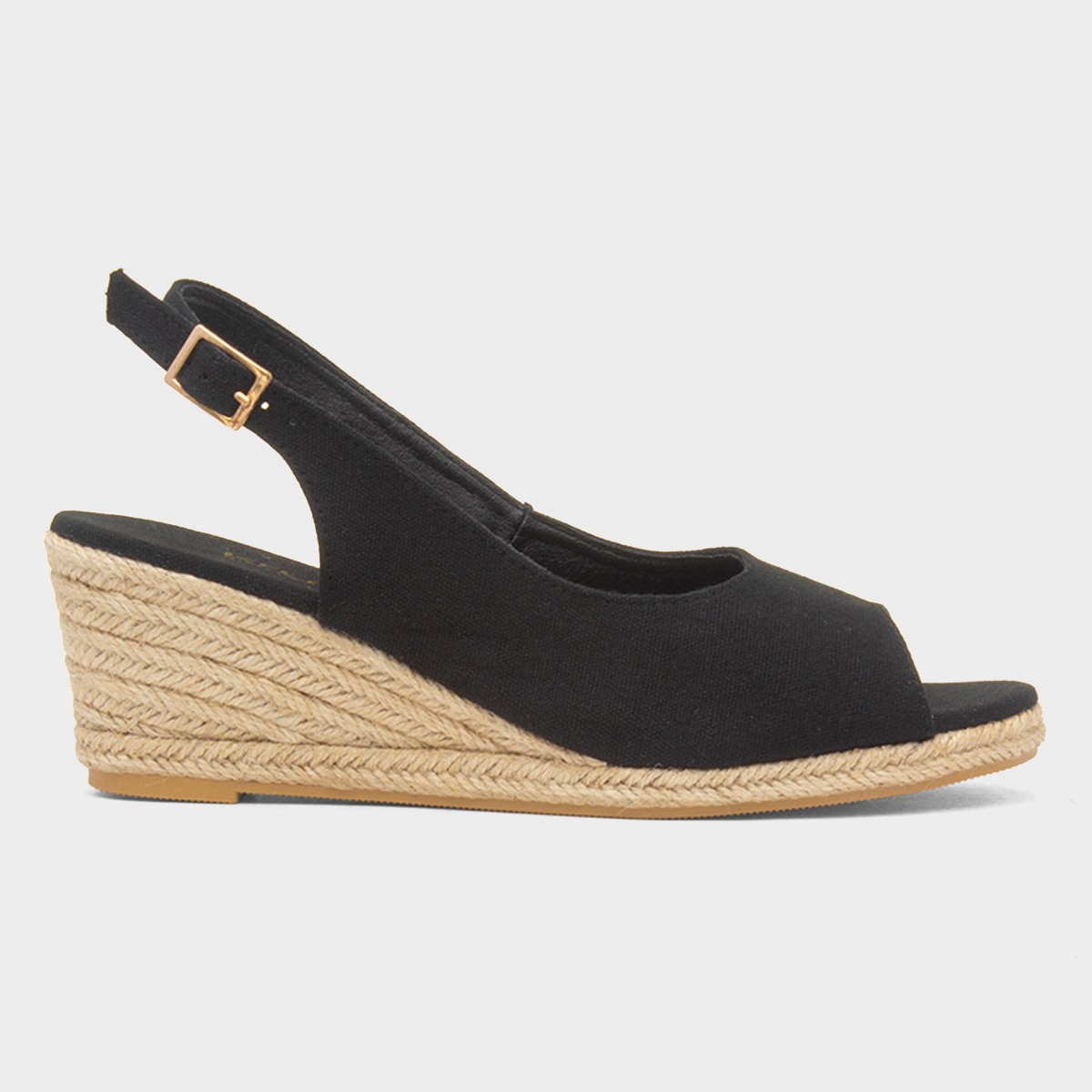Mae Womens Black Wedge Sandal