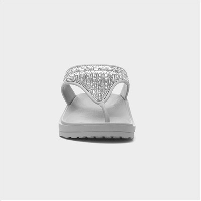 Victoria Womens Grey Toe Post Sandal