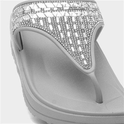 Victoria Womens Grey Toe Post Sandal