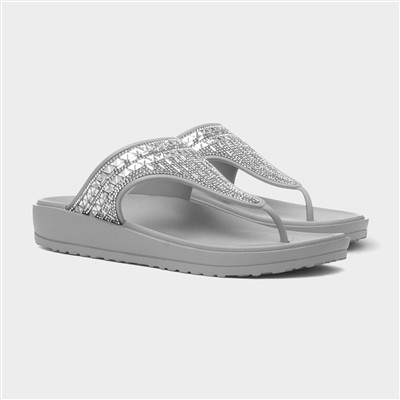 Victoria Womens Grey Toe Post Sandal