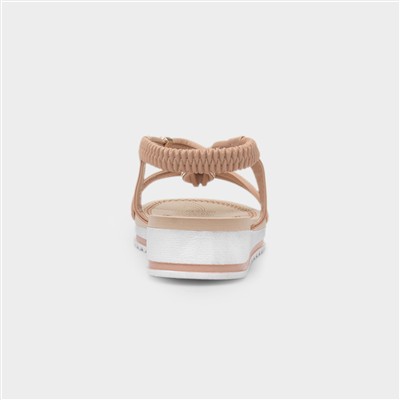 Ciara Womens Nude Wedge Diamante Sandal