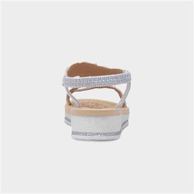 Ana Womens Silver Diamante Sandal