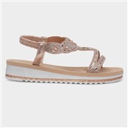 Krush Ana Womens Rose Gold Diamante Sandal (Click For Details)