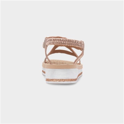 Ana Womens Rose Gold Diamante Sandal