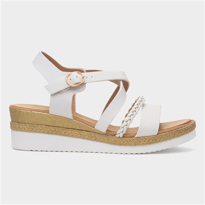 Taylor Womens White Wedge Sandal