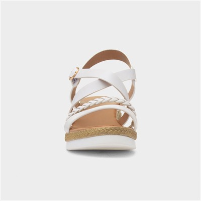 Taylor Womens White Wedge Sandal