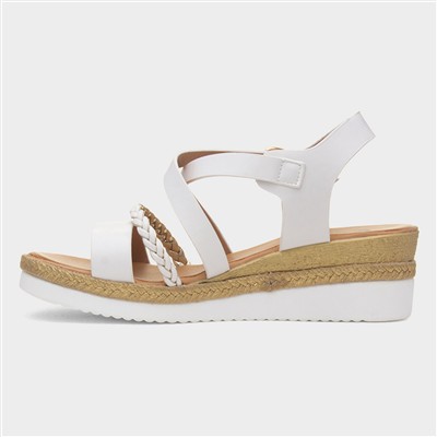 Taylor Womens White Wedge Sandal