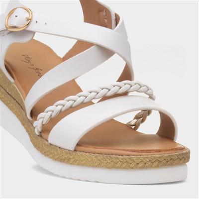Taylor Womens White Wedge Sandal