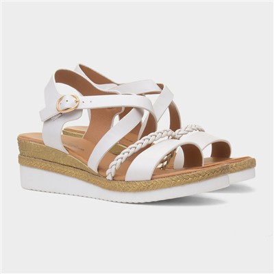 Taylor Womens White Wedge Sandal