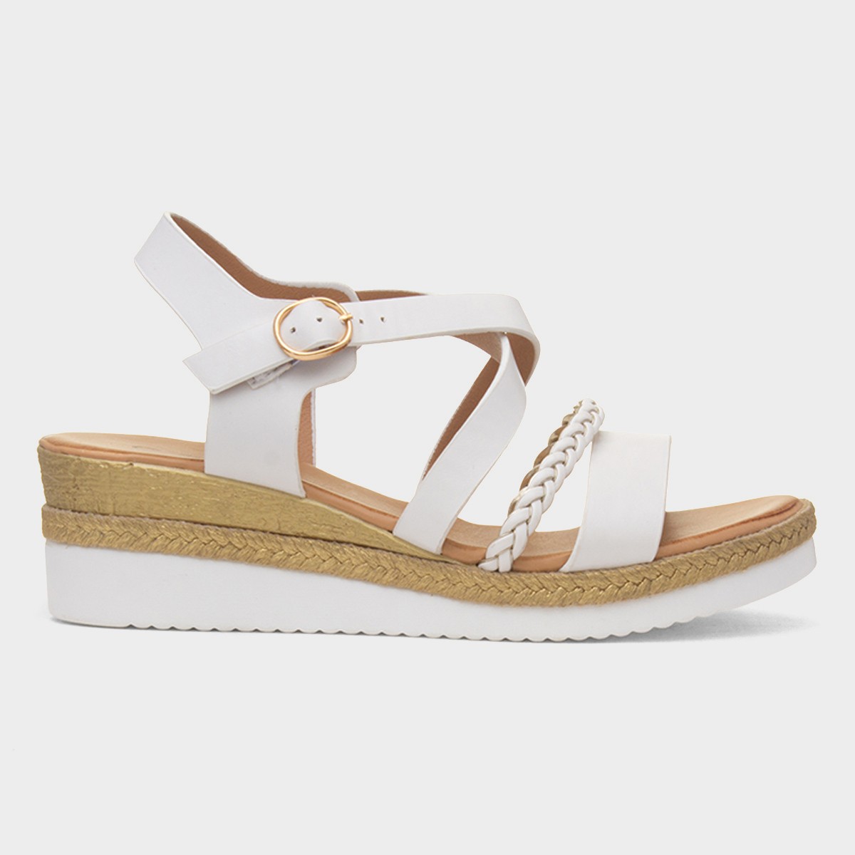 Taylor Womens White Wedge Sandal