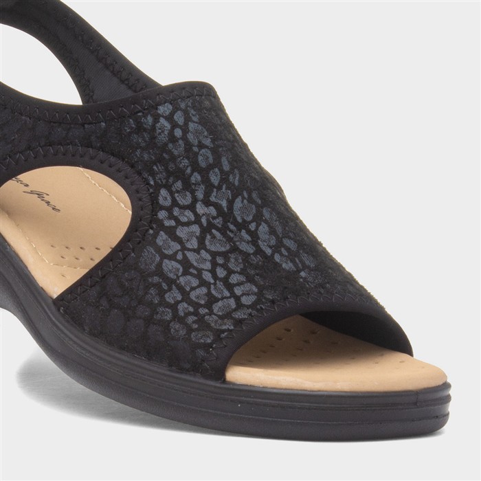 Shantelle Womens Black Slip On Sandal