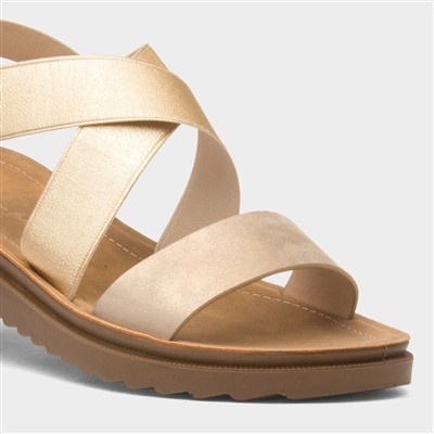 Marlene Womens Gold Strappy Sandal