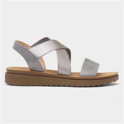 Marlene Womens Pewter Strappy Sandal