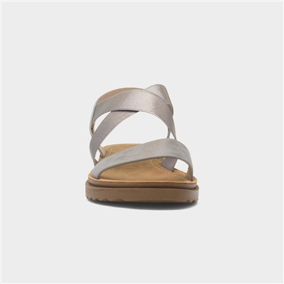 Marlene Womens Pewter Strappy Sandal